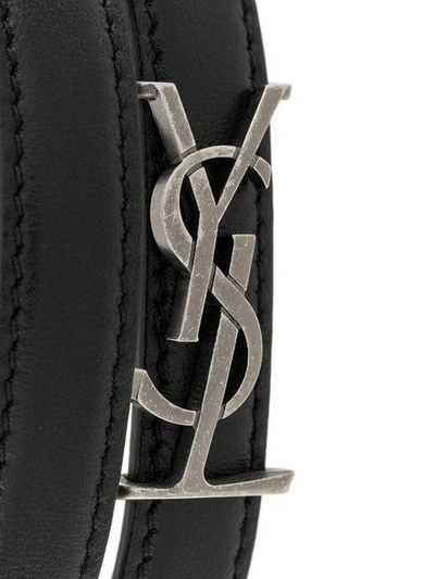 Shop Saint Laurent Monogram Wrap Bracelet In Black