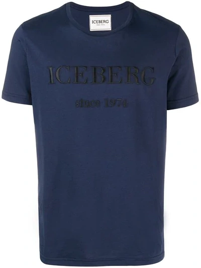 Shop Iceberg Logo T-shirt - Blue