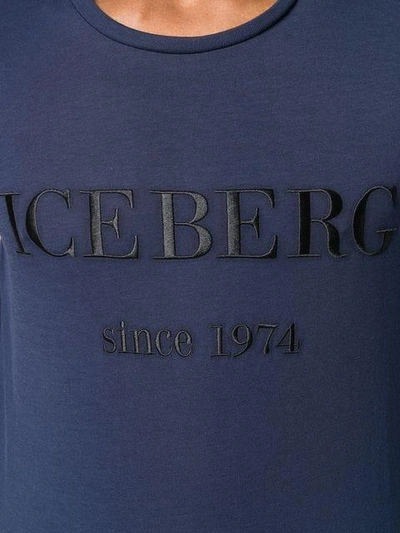Shop Iceberg Logo T-shirt - Blue