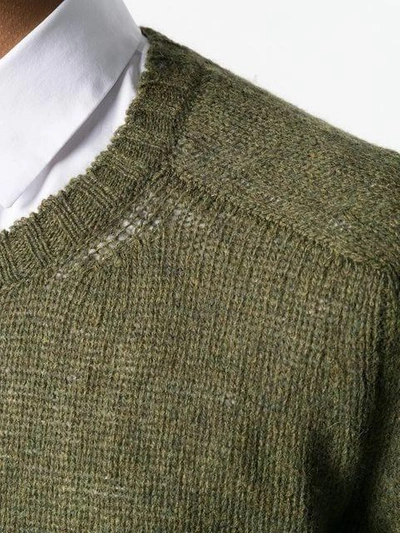 Shop Prada 'shetland' Pullover In Green