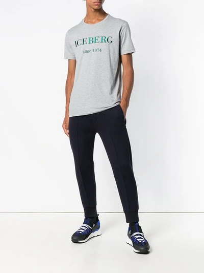 Shop Iceberg Logo T-shirt - Grey