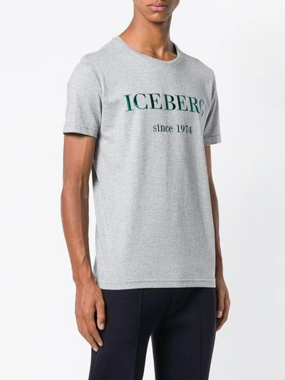 Shop Iceberg Logo T-shirt - Grey