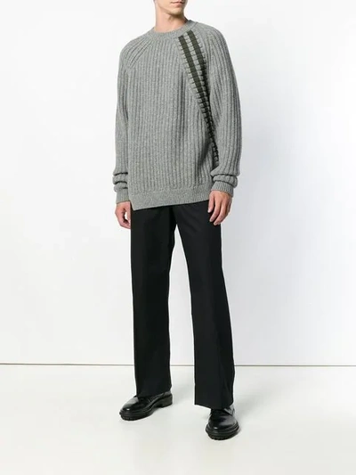 diagonal stripe knit sweater