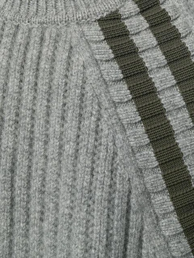 Shop Jil Sander Diagonal Stripe Knit Sweater In 032 Grey