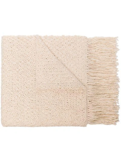 Shop Aessai Off White Fringed Merino Linen