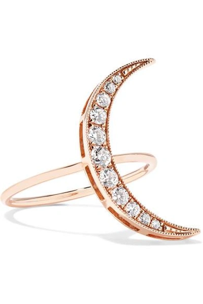 Shop Andrea Fohrman Luna 18-karat Rose Gold Diamond Ring