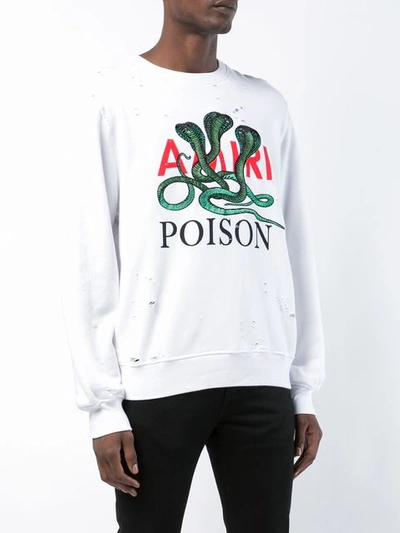 Shop Amiri Logo Slogan Print Sweatshirt - White