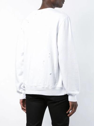 Shop Amiri Logo Slogan Print Sweatshirt - White