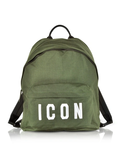 Shop Dsquared2 Icon Khaki Nylon Medium Backpack