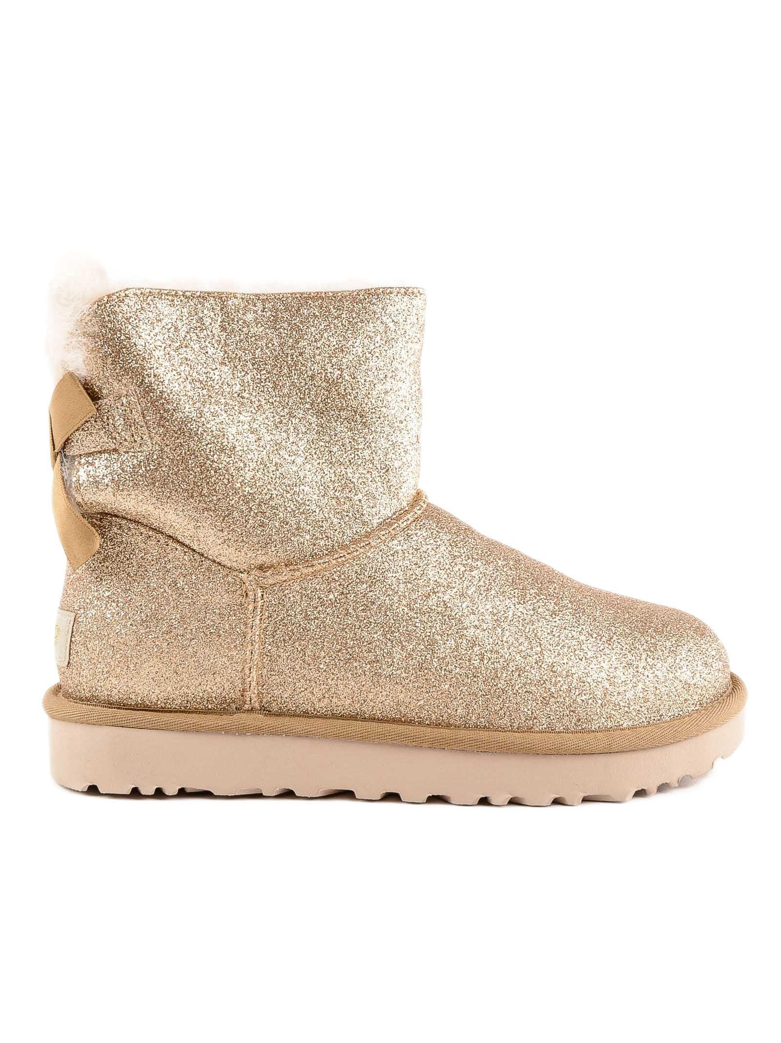 ugg mini bailey bow sparkle gold