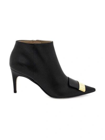 Shop Sergio Rossi Pointed Black Nappa Ankle Boot. In Nero