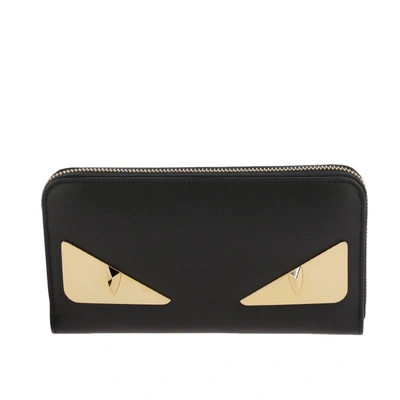 Fendi Wallet Monster Eyes Continental Wallet In Smooth Leather