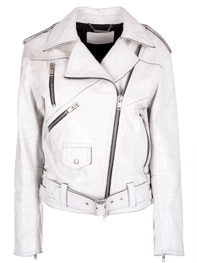 Shop Givenchy Oversized Biker Jacket In Bianco