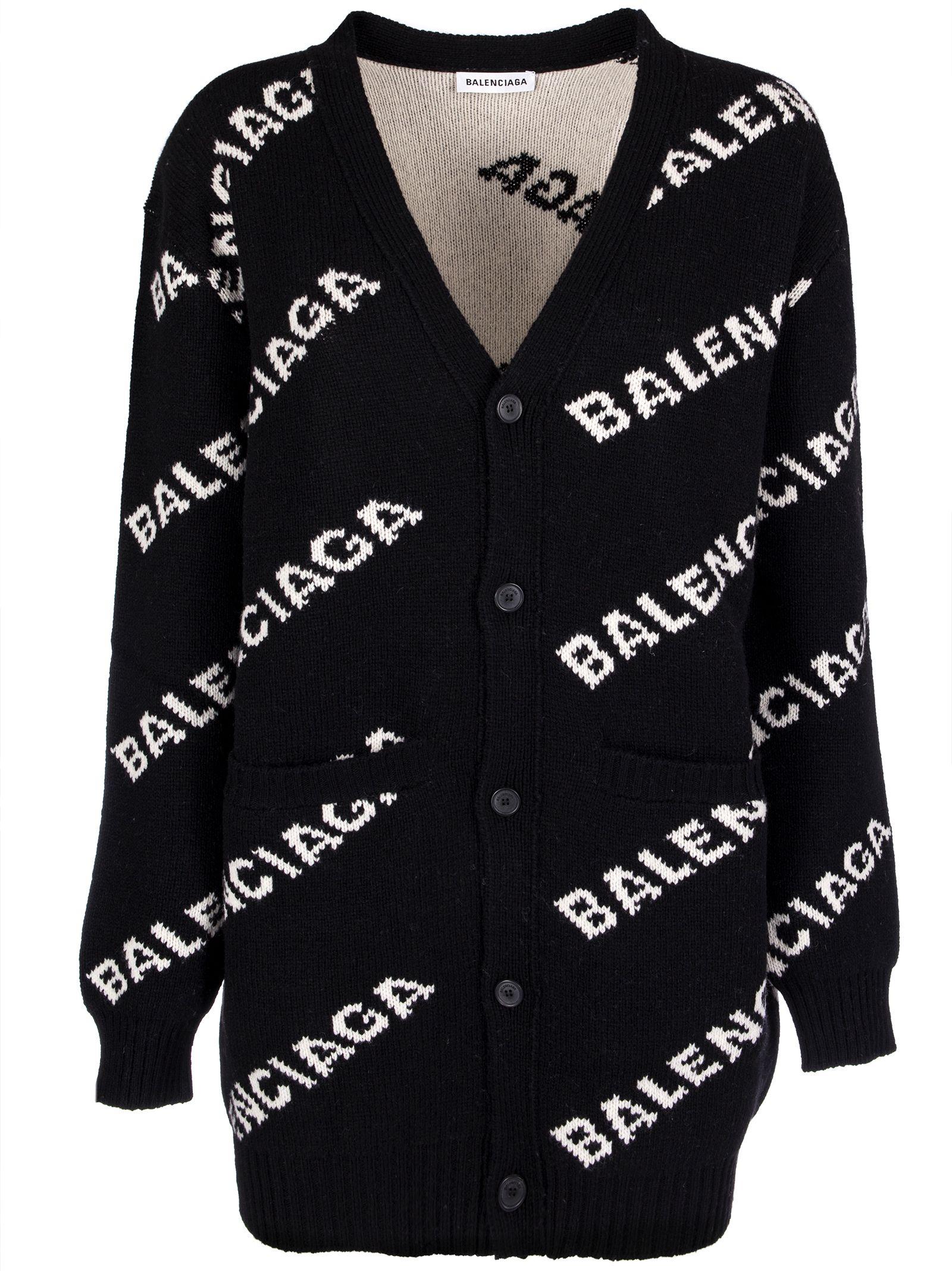 balenciaga cardigan black