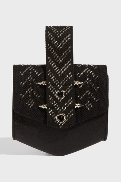 Shop Okhtein Mesh And Leather Tote In Black