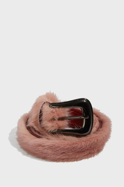 Missoni Fur Belt In Pink