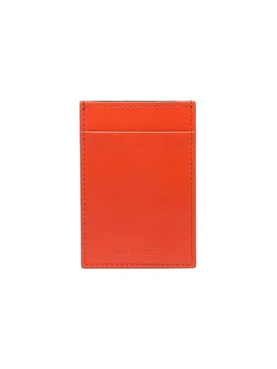 Shop Raf Simons Leather Card Holder - Yellow