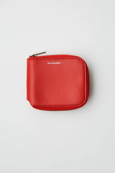 Shop Acne Studios Compact Wallet Sharp Red