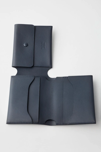Shop Acne Studios Trifold Card Wallet Dark Blue
