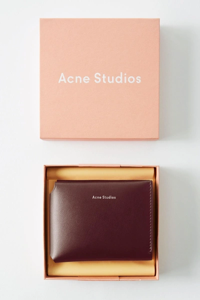 Shop Acne Studios Fold Wallet Burgundy