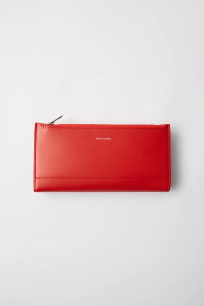 Shop Acne Studios Continental Fold Wallet Sharp Red