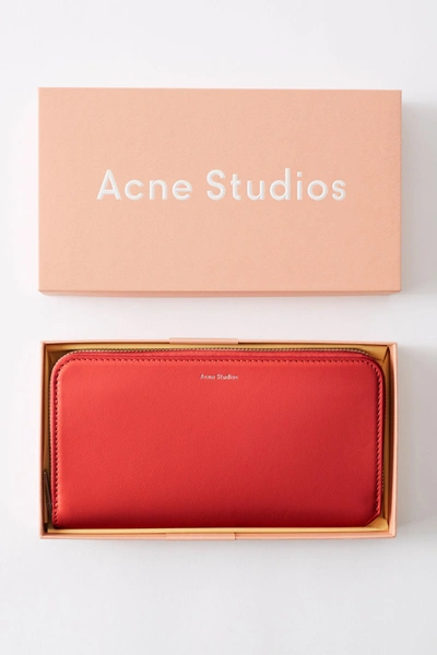 Shop Acne Studios Continental Wallet Sharp Red