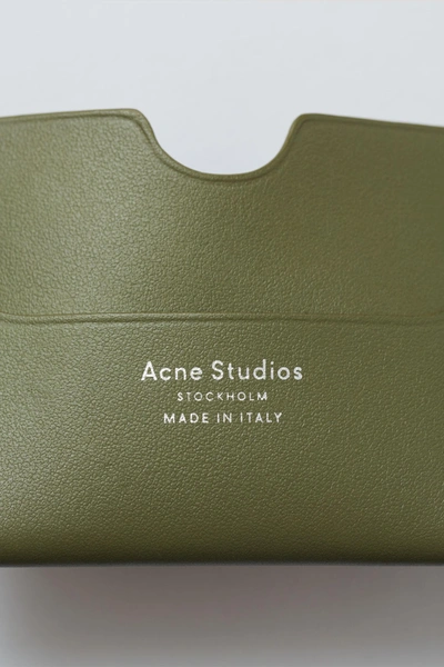 Shop Acne Studios Compact Card Holder Dark Green