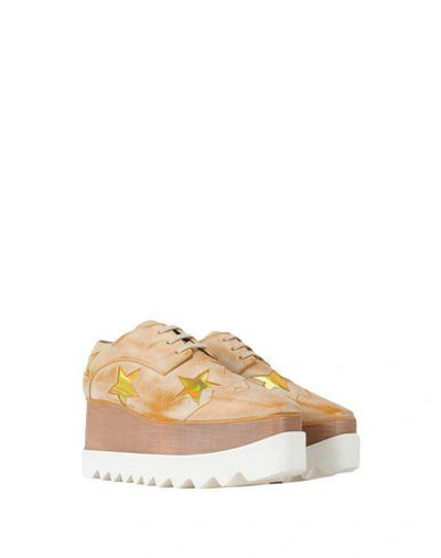Shop Stella Mccartney Lace-up Shoes In Sand