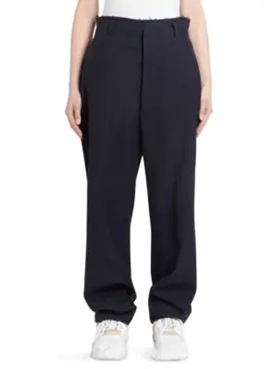 Shop Maison Margiela Wool Fireman Pants In Navy