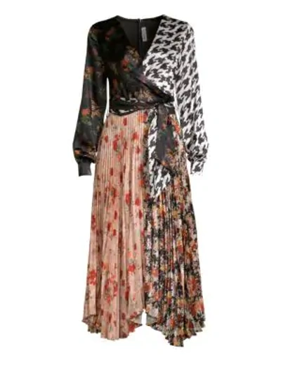 Shop Delfi Collective Camille Silk Multi Print Wrap Dress