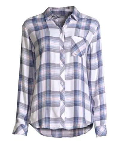 Shop Rails Hunter Plaid Button-down Shirt In White Pacific Rose