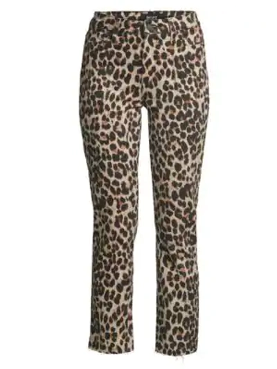 Shop Paige Hoxton High-rise Ankle Straight Jeans In Sahara Leopard