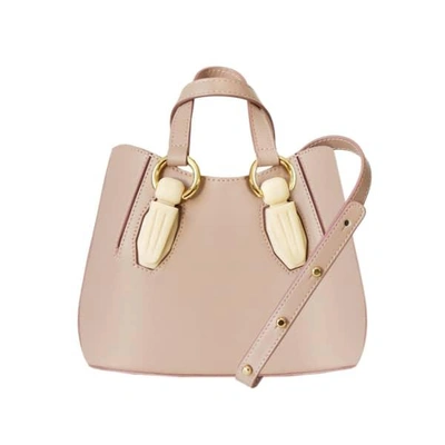 Shop Aevha London Mini Garnet Tote In Taupe With Resin Hardware