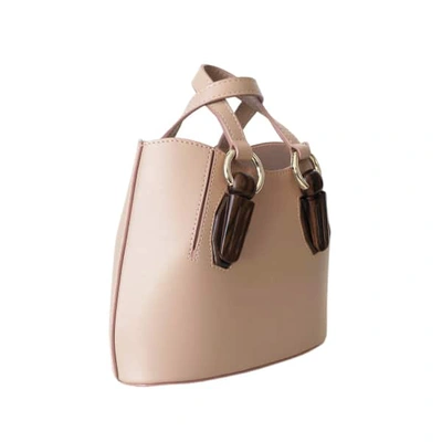 Shop Aevha London Mini Garnet Tote In Taupe With Wooden Hardware