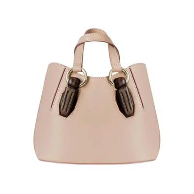 Shop Aevha London Mini Garnet Tote In Taupe With Wooden Hardware