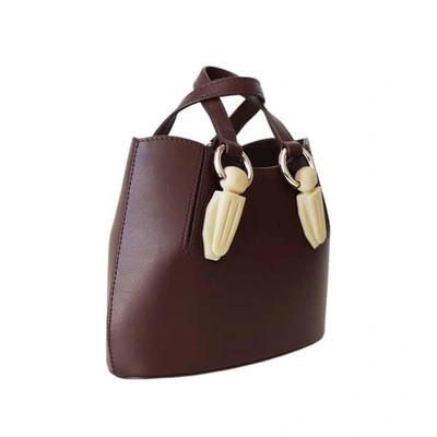 Shop Aevha London Mini Garnet Tote In Mulberry With Resin Hardware