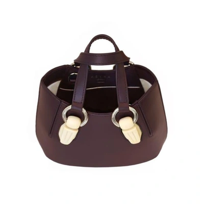 Shop Aevha London Mini Garnet Tote In Mulberry With Resin Hardware