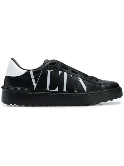 Shop Valentino Rockstud Vltn Open Sneakers In Black