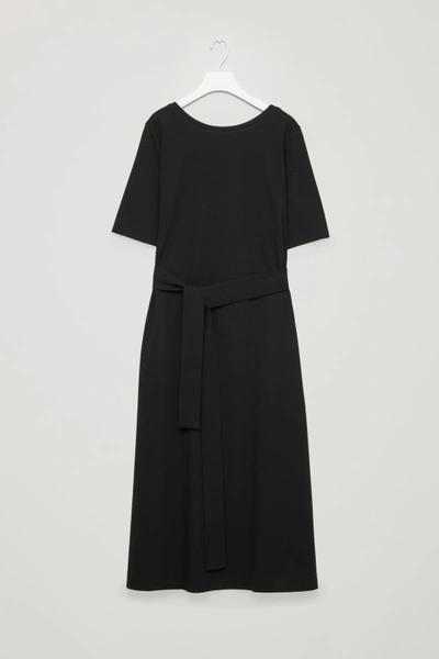 Cos Long A-line Jersey Dress In Black | ModeSens