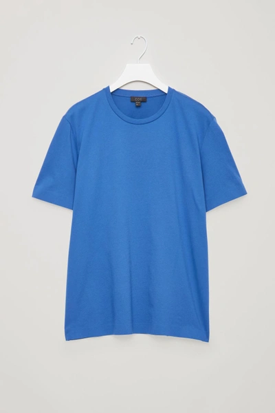 Shop Cos Bonded Cotton T-shirt In Blue