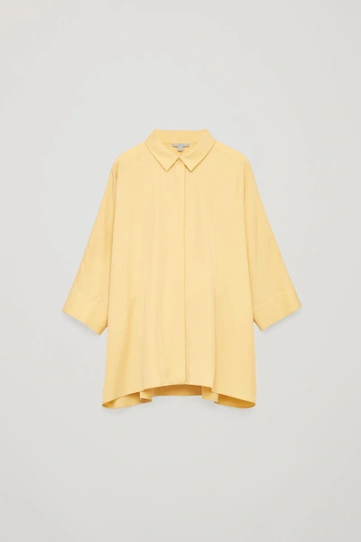 Shop Cos Draped Wide-fit Shirt In Yellow