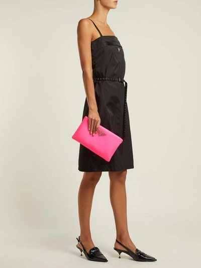 Prada Neon Padded Clutch In Pink ModeSens