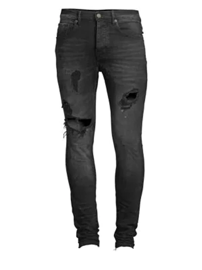 Shop Purple P002 Slim Dropped Fit Repair Jeans In Black Repair