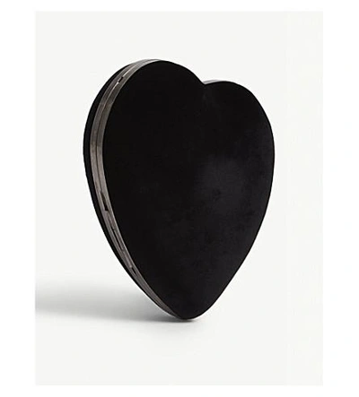 Shop Saint Laurent Love Velvet Box Bag In Black
