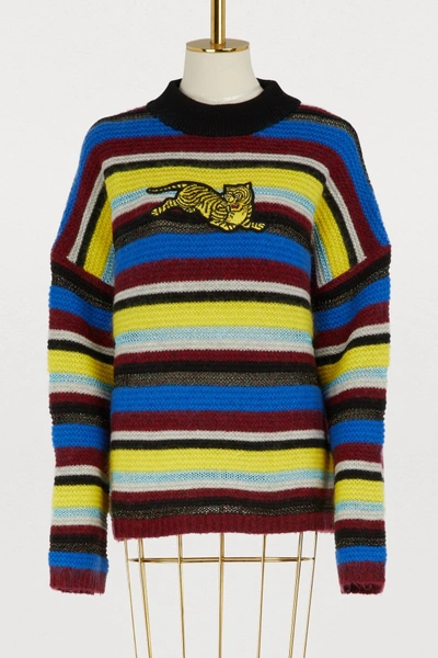 Shop Kenzo Wool And Mohair Sweater In Multicolor