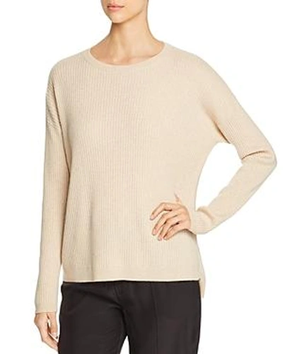 Shop Eileen Fisher Ribbed Cashmere Sweater In Meple Oat