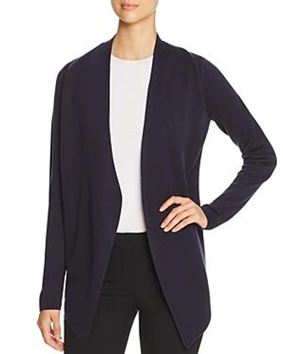 Shop Eileen Fisher Angled-hem Open Cardigan In Midnight