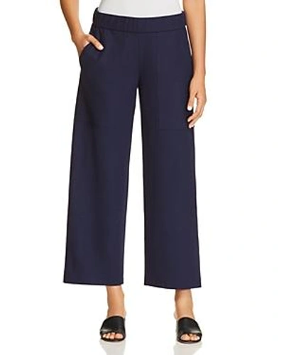 Shop Eileen Fisher Wide-leg Ankle Pants In Midnight