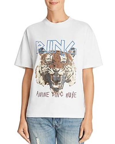 Shop Anine Bing Tiger Graphic Tee In White