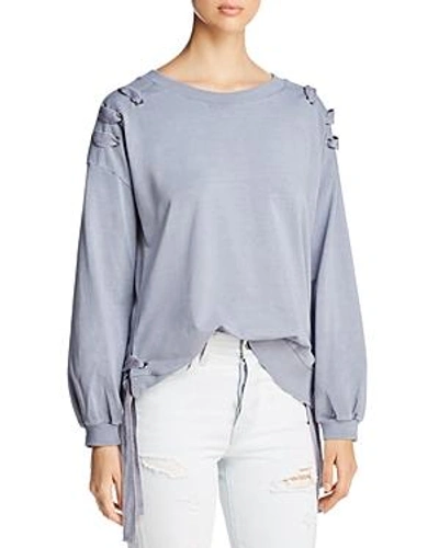 Shop Billy T Side Lace-up Sweatshirt In Gray